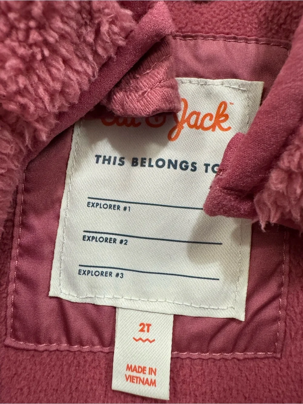 Cat & Jack Plush Pink Sherpa bows Zip Jacket 2T
